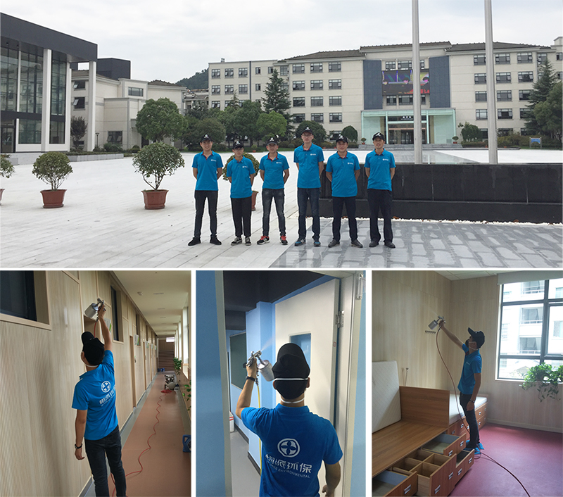 北京除甲醛-树派环保为安吉育澜中学提供了室内空气治理服务